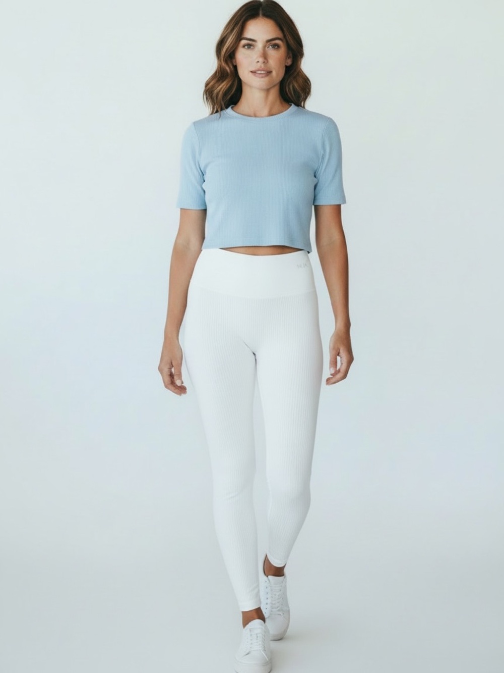 Nux Piper High‑Waisted Legging NWT | Small • White Ribbed • Seamless Everyday Fi